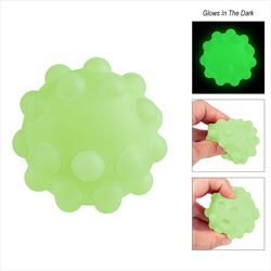 TH80051 Glow-In-The-Dark Push Pop Ball with Custom Imprint
